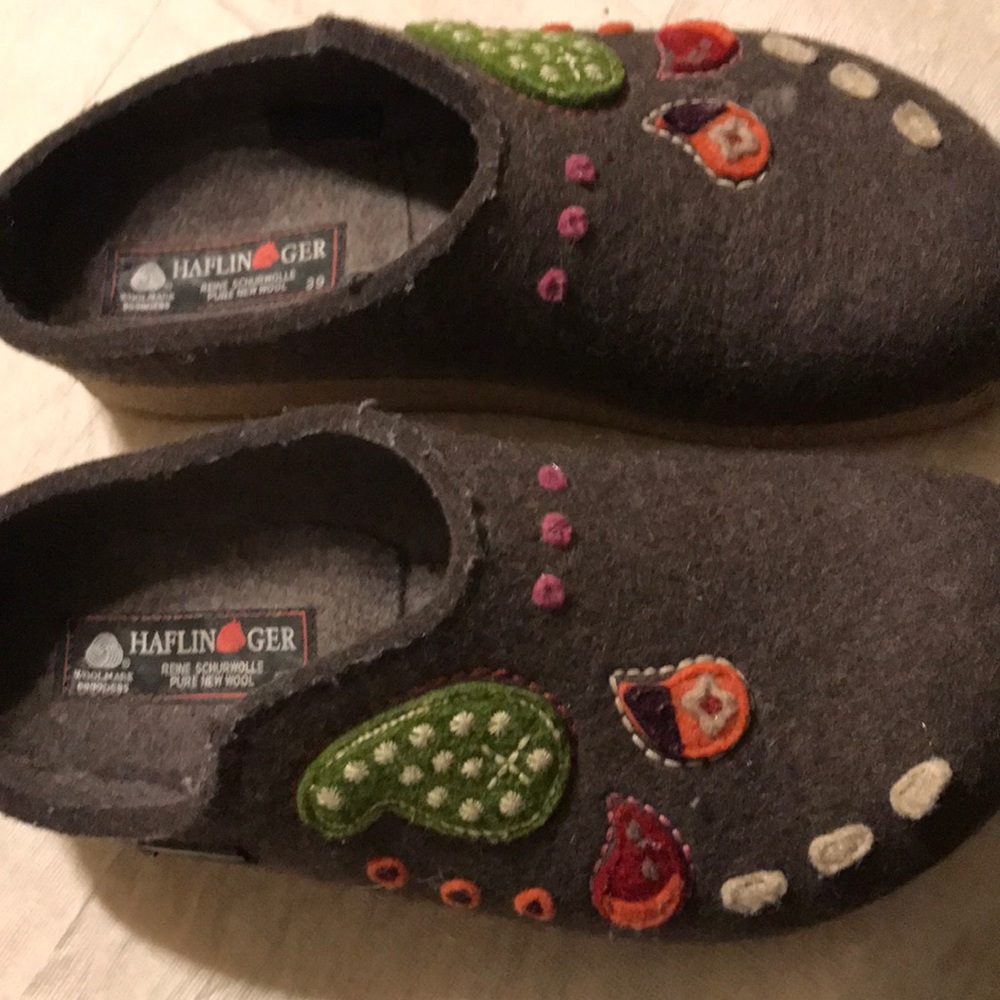 Haflinger Embroidered Wool Clogs Euro 39/US8